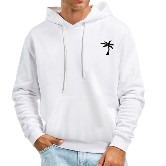 Men's Casual Pullover Hoodie with Pocket and Stylish Letter Print for Sports and Everyday Wear Oversized Pullover Long Sleeve Crewneck Casual Tops