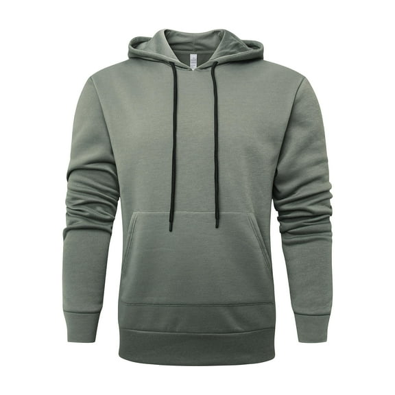 Men's Casual Pullover Hoodies Long Sleeve Ribbed Tops Sportswear Soft & Comfy Hoodies For Men Sweatshirts with Kangeroo Pocket Activewear Menswear Top