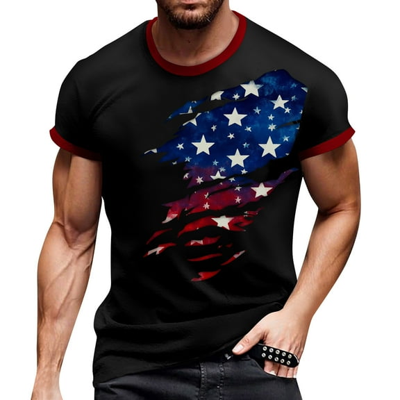 Men's Casual Pullover Sweatshirt, Independence Day Theme with Comfortable Fabric for Lightweight Layering ,Dark Gray S