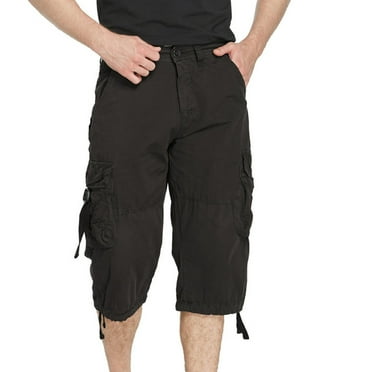 Men's Casual Pure Color Outdoors Pocket Beach Work Trouser Cargo Shorts Pant Dressy Basic Men's Sports Shorts