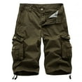 thumbnail image 1 of Men's Casual Pure Color Outdoors Pocket Beach Work Trouser Cargo Shorts Pant Dressy Basic Workout Pants, 1 of 3
