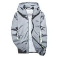 thumbnail image 1 of Men's Casual Pure Color Tall Jean Jacket Plus Size Hoodie Reflective Womens Winter Jean Jacket Zipper Outdoor Sport Coat, 1 of 6