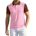 thumbnail image 1 of Men's Casual Quick Dry Golf Polo Shirt Two Tone Color Block Short Sleeve Breathable Moisture Wicking Performance Top Button Placket Sportswear, 1 of 4