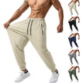 thumbnail image 1 of Men's Casual Quick Dry Joggers Pants Elastic Waist Stretch Lightweight Athletic Workout Pants with Zipper Pockets, 1 of 7