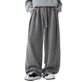thumbnail image 1 of Men's Casual Relaxed Fit Textured Trousers Comfortable Everyday Wear Versatile Fashion Soft Fabric Loose Fit Mid Rise Pants for Autumn Winter Stretch Dress Pants Men's Navy Athletic, 1 of 7