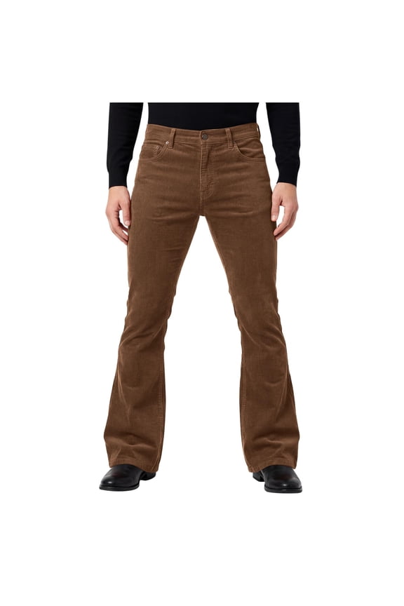 Men's Casual Retro Party 60s 70s Flares Stretch Fit Classic Trend Flares Disco Jeans Coffee S