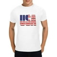 thumbnail image 1 of Men's Casual Round Neck T-shirt American Flag Shirt Loose Short Sleeve Top Pullover, 1 of 5