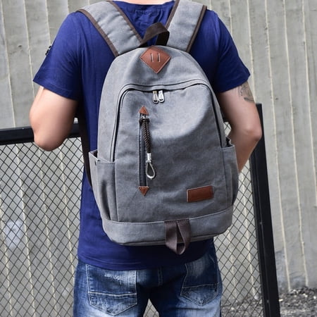 Men's Casual Rucksack Retro Travel Bag,Khaki