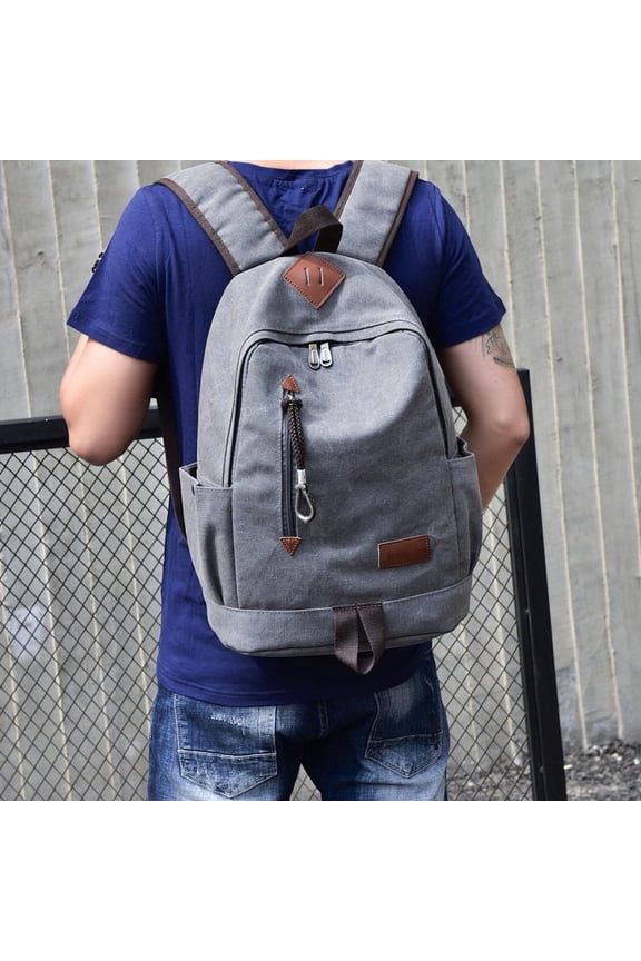 Men's Casual Rucksack Retro Travel Bag,Khaki