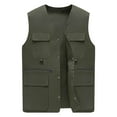 thumbnail image 1 of Men's Casual Safari Vest Lightweight Outdoor Fishing Work Travel Photo Cargo Sleeveless Jacket Multi Zip Pockets Waistcoat, 1 of 8