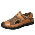 thumbnail image 1 of Men's Casual Sandals Outdoor Summer Beach Breathable Casual Closed Walking Lightweight Mesh Adjustable Athletic Driving Shoes Brown 7 US, 1 of 7