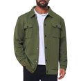 thumbnail image 1 of Men's Casual Shacket Button Long Sleeves Trucker Jacket for Everyday Wear XL Green, 1 of 6