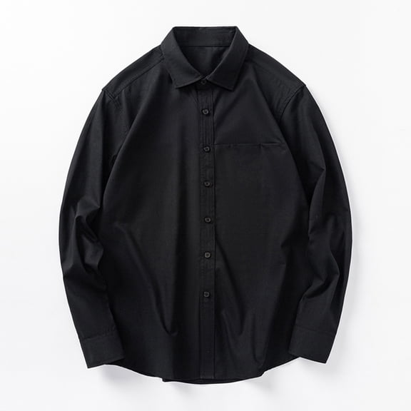 Men's Casual Shirt, Long Sleeve Solid Color Design, Button Down Lapel Collar, Made from Durable Polyester Fabric, Comfortable Fit for Outdoor, Daily, and Casual Wear, Easy Hand Wash Care