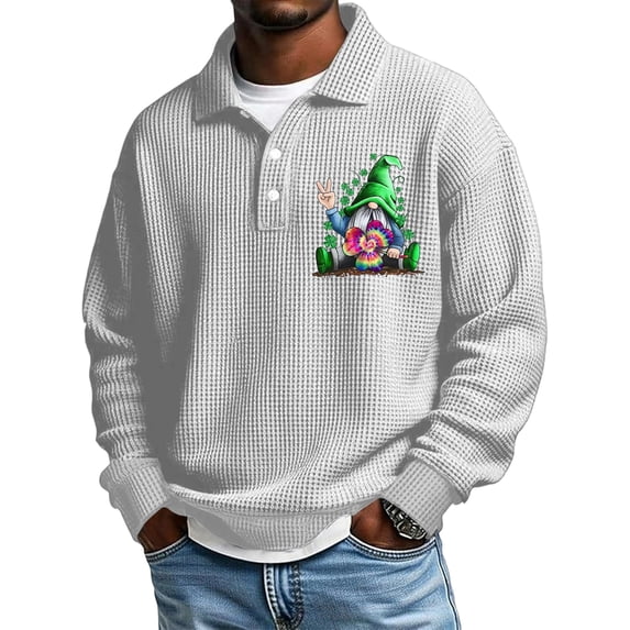 Men's Casual Shirt Short Sleeve Casual St.Patrick's Day Summer Spring Turndown Button Up White C S
