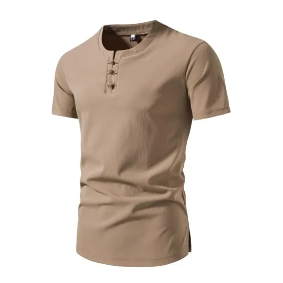 Men's Casual Shirts Baggy Fashion Spring And Summer Short Sleeved Stand Up Collar Long T For Men To Wear With Leggings