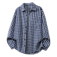 thumbnail image 1 of Men's Casual Shirts Regular Fit Button Up Checked Plaid Shirts with Pockets Navy XL, 1 of 3