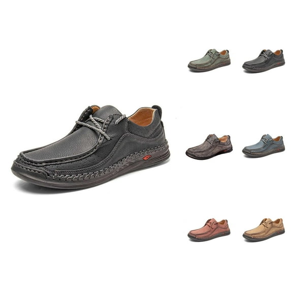 Men's Casual Shoes Breathable Comfortable On Loafers For Daily Wear Flat Sole Leather Upper Fashion Sneakers Casual Shoes For Men