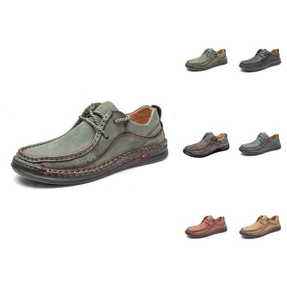 Men's Casual Shoes Breathable Comfortable On Loafers For Daily Wear Flat Sole Leather Upper Fashion Sneakers Men Tennis Shoes