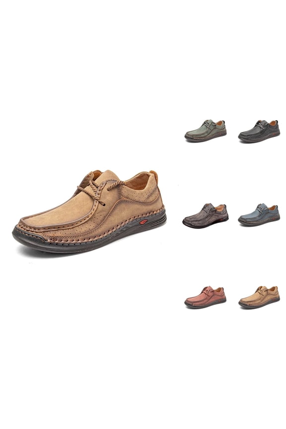 Men's Casual Shoes Breathable Comfortable On Loafers For Daily Wear Flat Sole Leather Upper Fashion Sneakers Tennis Shoes Men