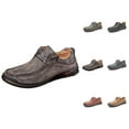 thumbnail image 1 of Men's Casual Shoes Breathable Comfortable On Loafers For Daily Wear Flat Sole Leather Upper Fashion Sneakers Wide Mens Shoes, 1 of 5
