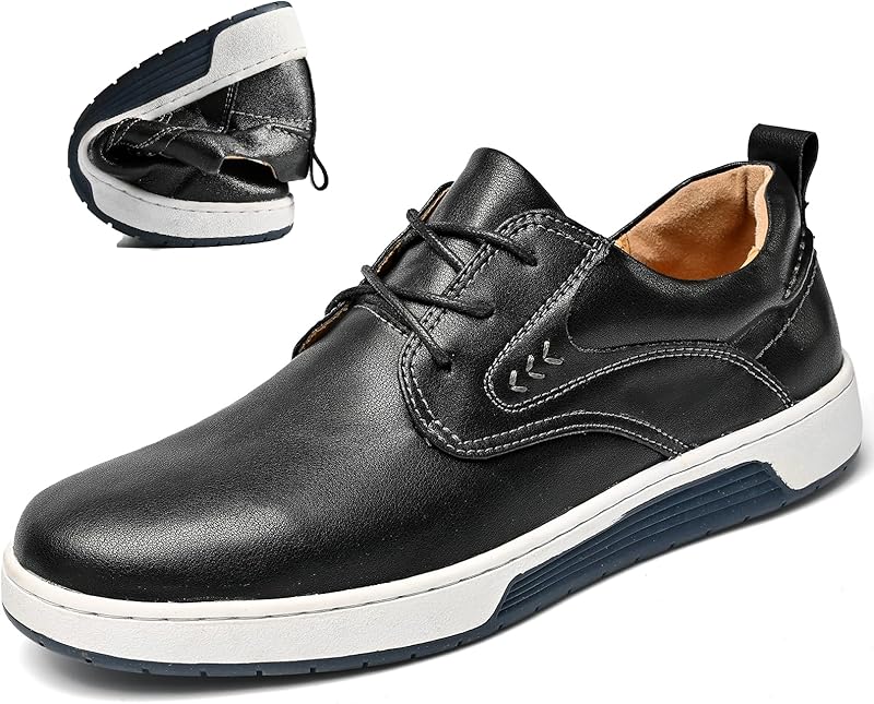 Men's Casual Shoes Fashion Dress Sneakers Zapatos Casuales para Hombre Comfortable Oxford Shoes for Men Lace-up Flat Business Casual Leather Shoes