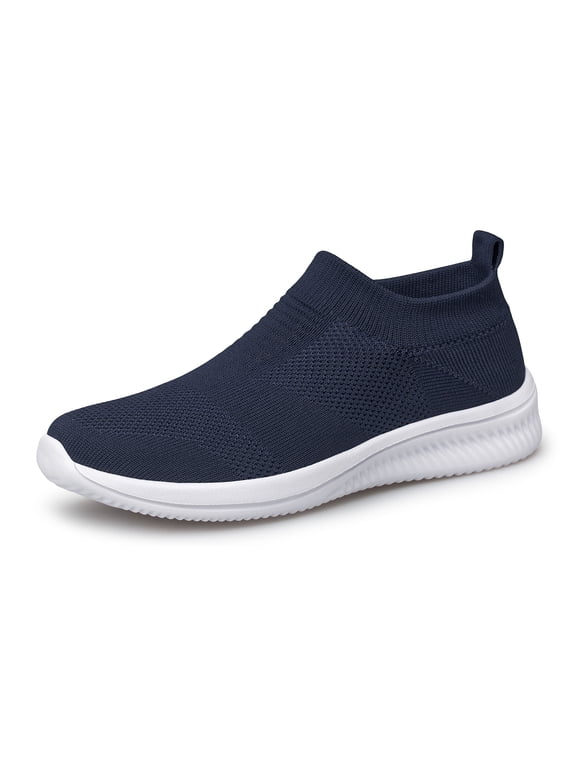 Men's Casual Shoes Lightweight Breathable Sneakers Athletic Walking Shoes for Men Navy Blue Size 9