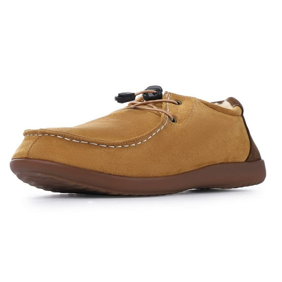 Men's Casual Shoes, Slippers for Men, Warm Loafer with Arch Support, Adjust Moccasins, Walking Shoe Outdoor Size 9, Camel
