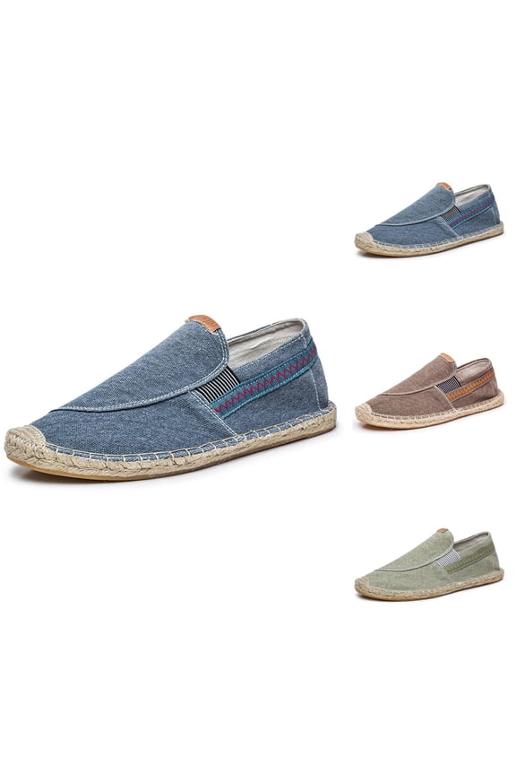 Men's Casual Shoes Trendy Breathable Linen Canvas Fisherman Shoes For Everyday Wear Tall Shoes For Men