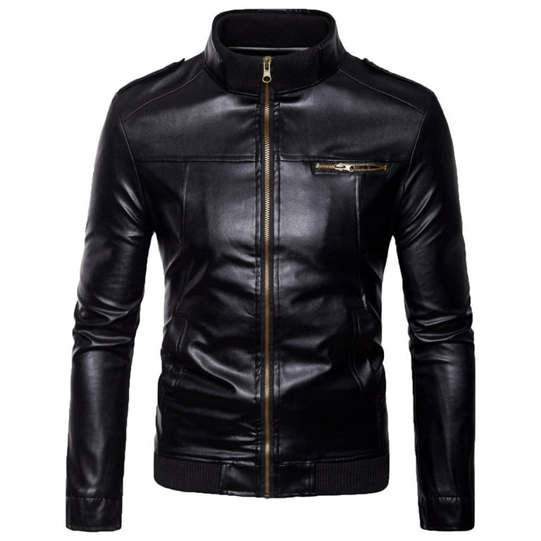 Short sleeve leather jacket mens clearance