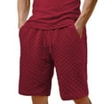 thumbnail image 1 of Men's Casual Short Pants 10" Inseam Chevron Jacquard Textured Soft Summer Beach Bermuda Shorts with Drawstring Elastic Waist for Travel, Athletic Workout Shorts, 1 of 6