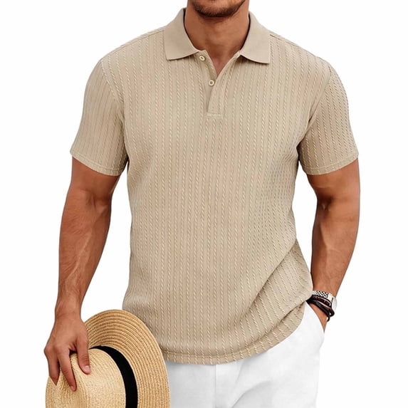 Men's Casual Short Sleeve Button-Down Collar Shirt in Solid Colors