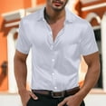 thumbnail image 1 of Men's Casual Short Sleeve Button-Down Shirt for Party and Daily Wear, 1 of 8