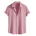 thumbnail image 1 of Men's Casual Short Sleeve Button Down Shirt with Turn Down Collar for Work and Daily Wear, 1 of 3
