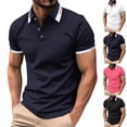 thumbnail image 1 of Men's Casual Short Sleeve Button Down Shirt, Wrinkle-Resistant Lapel Top, Cotton Blend Fabric, Quick Dry Breathable Summer Beach Vacation | Zenithor,Hot Pink 3XL, 1 of 9