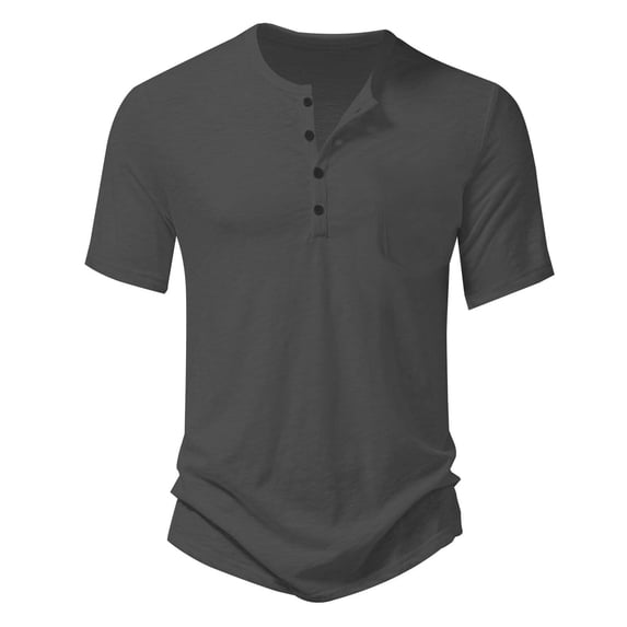 Men's Casual Short Sleeve Button Up Tee Solid Color Comfortable Top For Daily Wear Outdoor Spring Summer Activities Lightweight Breathable Men's Loose Fit Casual Fashion Shirt