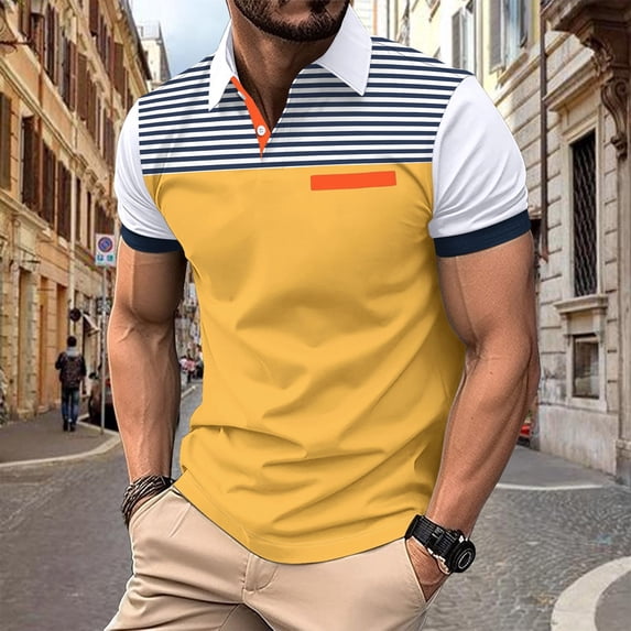 Men's Casual Short Sleeve Button-Up Shirt in Soft Polyester for Everyday Wear