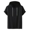 thumbnail image 1 of Men's Casual Short Sleeve Hooded T-Shirt with Adjustable Strap for Autumn Comfort and Style, 1 of 4