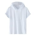 thumbnail image 1 of Men's Casual Short Sleeve Hooded T-Shirt with Adjustable Strap for Autumn Comfort and Style, 1 of 4