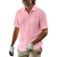 thumbnail image 1 of Men's Casual Short Sleeve Linen Shirt Lightweight Breathable Shirts, 1 of 2