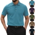thumbnail image 1 of Men's Casual Short Sleeve Polo Shirts Classic Button Summer Collared Golf Top T-Shirt with Pocket Green S by Awwp, 1 of 9
