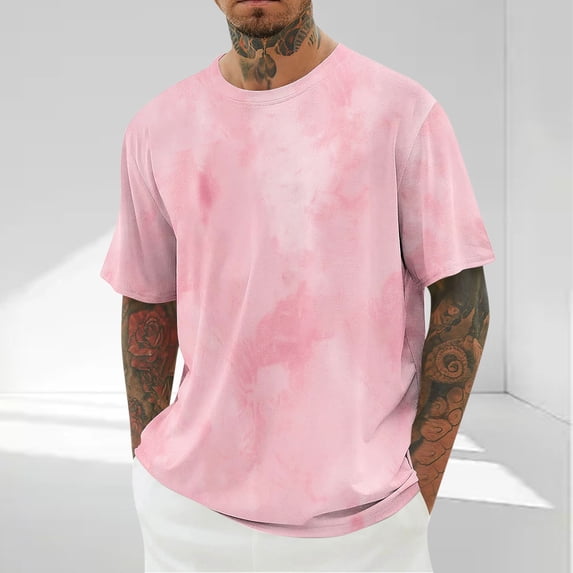 Men's Casual Short Sleeve Printed T-Shirt with Round Neck for Everyday Wear