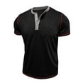 thumbnail image 1 of Men's Casual Short Sleeve Shirt - Lightweight Polyester-Spandex, Three-Button Placket, Sizes (S-XXL), Summer Versatile Wear, 1 of 6