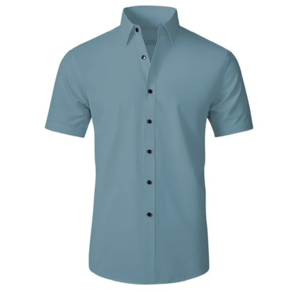 Men's Casual Short Sleeve Shirts Lightweight Breathable Summer Dress Shirt for Daily Wear
