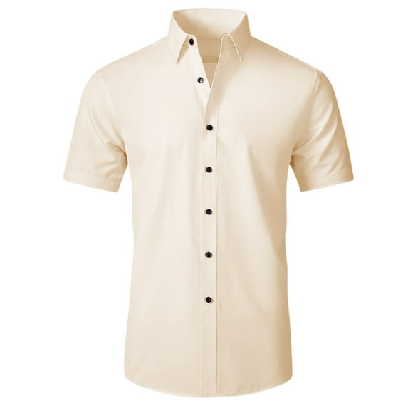 Men's Casual Short Sleeve Shirts Lightweight Breathable Summer Dress Shirt for Daily Wear