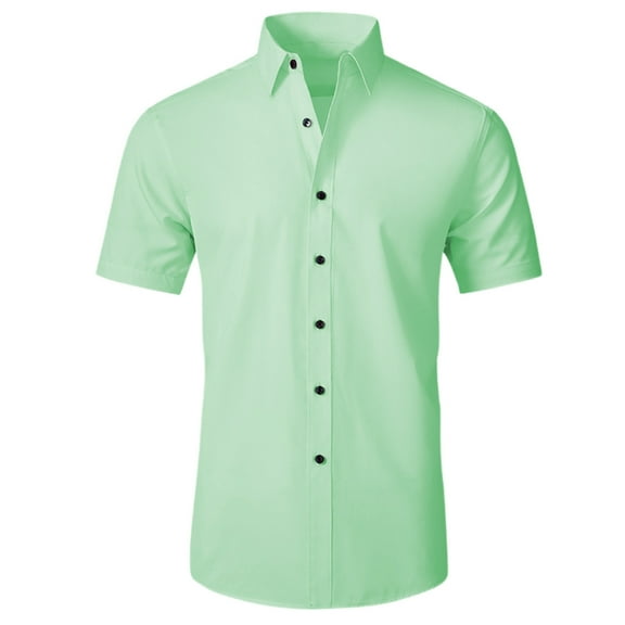 Men's Casual Short Sleeve Shirts Lightweight Breathable Summer Dress Shirt for Daily Wear