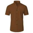 thumbnail image 1 of Men's Casual Short Sleeve Shirts Stylish Daily Wear Versatile Solid Color Button Down Tops for Spring Summer Fall Ideal for Every Occasion and for Layering Mens T-Shirts Colored Printed Cotton V Neck, 1 of 2
