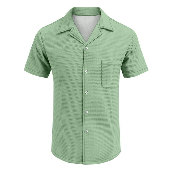 Men's Casual Short Sleeve Shirts Summer Leisure Street Wear Button-down Shirts