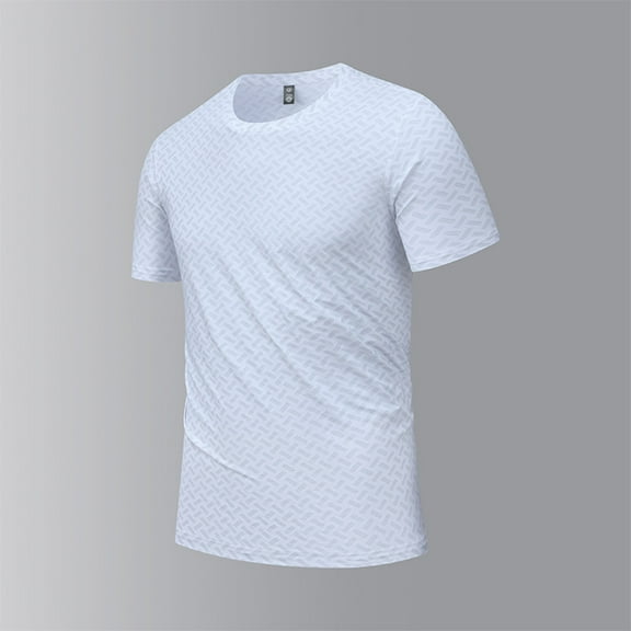 Men's Casual Short Sleeve Solid Color T-Shirt, Soft Polyester Blend for Everyday Comfort