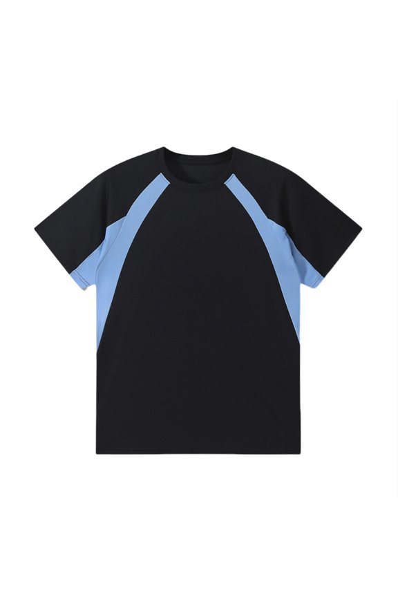 Men's Casual Short Sleeve Color Block T Shirt for Summer Fashion Stylish Spliced Top Lightweight and Comfortable for Daily Wear