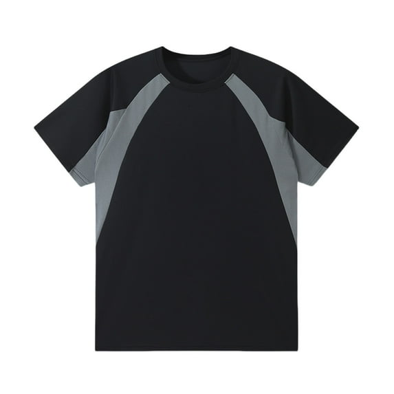 Men's Casual Short Sleeve T Shirt - Stylish Color Block Spliced Top for Summer Fashion and Everyday Wear Mens T-Shirts In 3xl Cotton Pocket Tshirts 4x-Large Light Gray Dark Blue Thick T Shirts